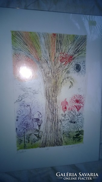 Louis Kondor's tree of life 40x30 cm facsimile, can also be sent with a frame