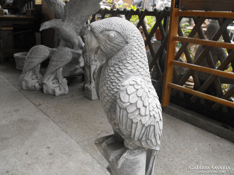 Egyedi db ! 90cm Kő Papagáj  szobor Kerítés kapu oszlop ra Kerti kemence dísz  35Kg