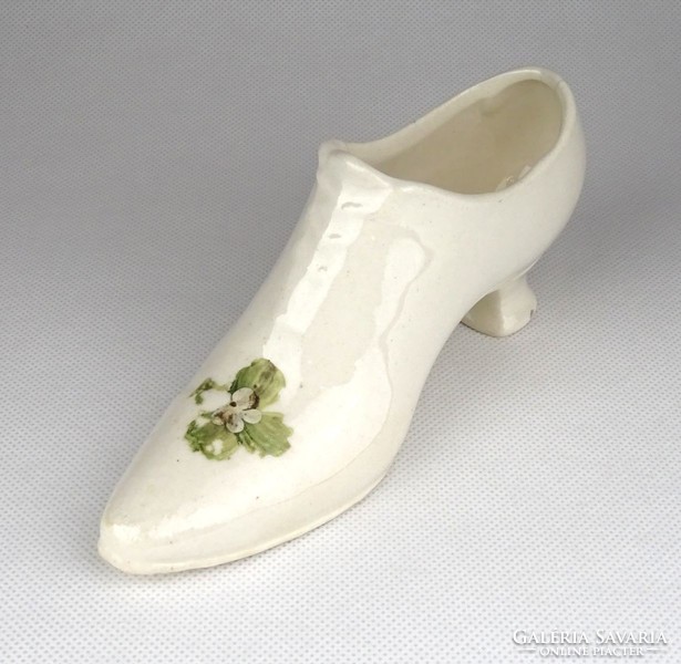 1C596 Régi fajansz kiscipő női cipő 15.5 cm
