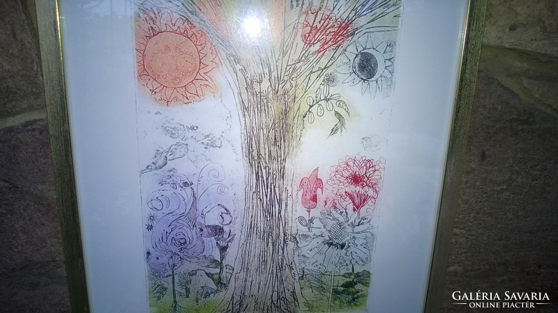 Louis Kondor's tree of life 40x30 cm facsimile, can also be sent with a frame