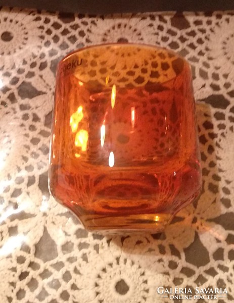 Kaheku glass candle holder green and orange, recommend!