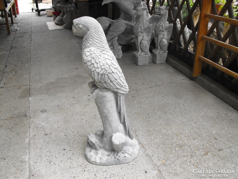 Egyedi db ! 90cm Kő Papagáj  szobor Kerítés kapu oszlop ra Kerti kemence dísz  35Kg