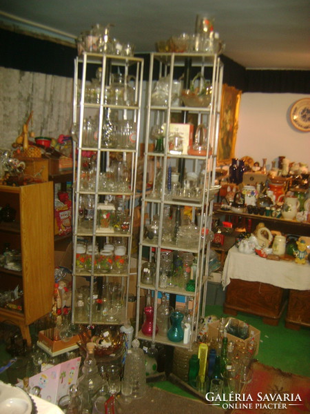 Old, rotating metal shelf, shop shelf - industrial loft design - two pieces together