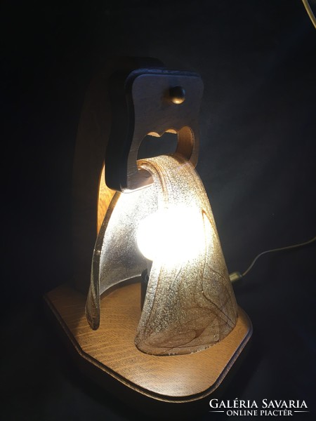 Special wooden table lamp with glass cover !!!