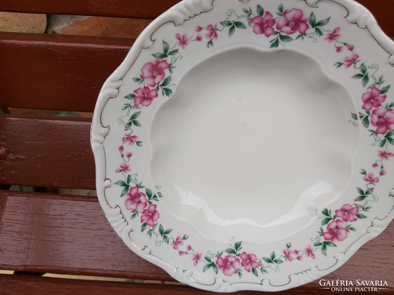 Rare Zsolnay deep plate with flowers, plate, collector's piece, nostalgia piece