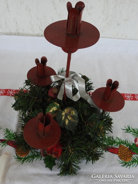 Christmas wrought iron candle holder centerpiece
