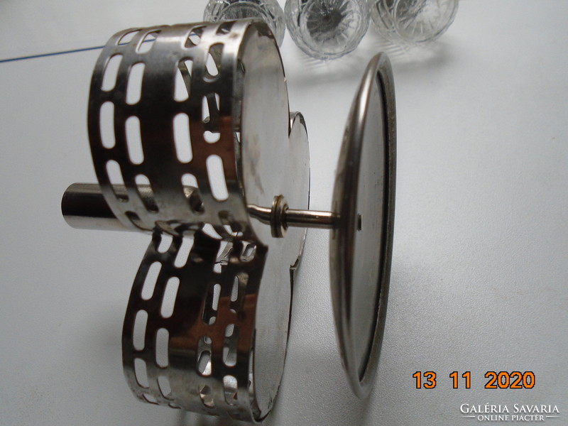 Antique silver-plated spice serving set with toothpick holder