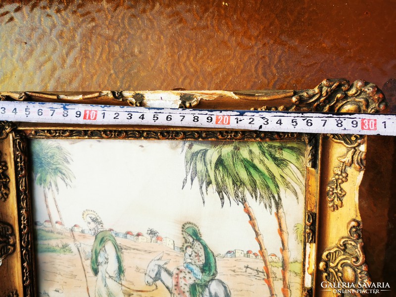 Escape to Egypt, antique silk screen