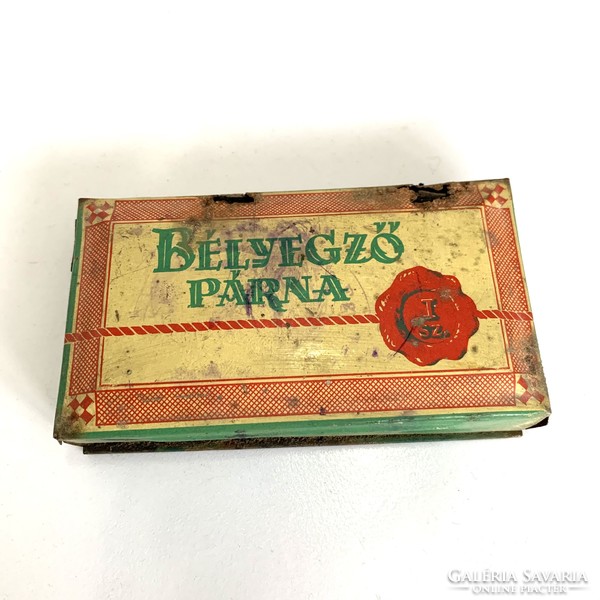 Régi bélyegző párna vintage papír régiség Kádár korszak, bélyegzőpárna bürokratikus hagyaték 1950