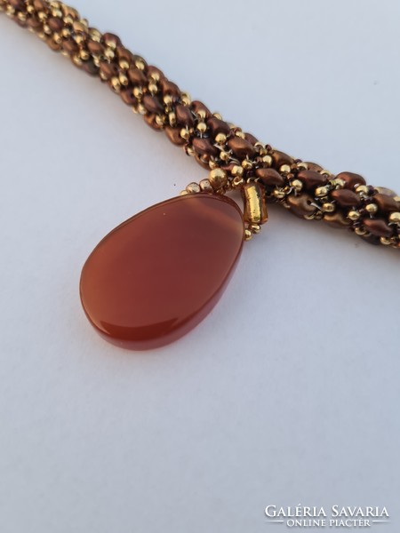 Amber necklace or other polished stone necklace