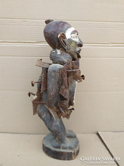 Antique patina Africa African Bakongo ethnic group wooden fetish statue Congo collectable rarity