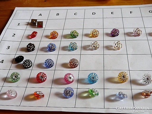 12-15 mm jewelry buttons from the collection for clothes, bags, plastic