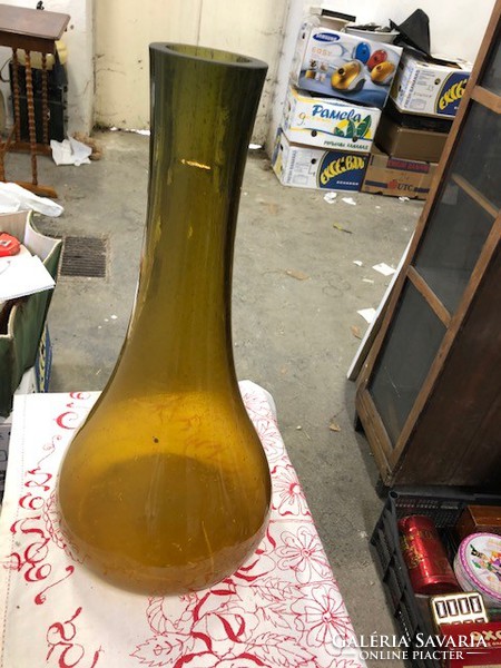 ​Üveg váza, brutál vastag fallal, 56 cm magas, tökéletes állapotban