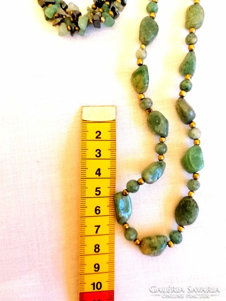 Mineral necklace (mocha agate) + aventurine / hematite bracelet