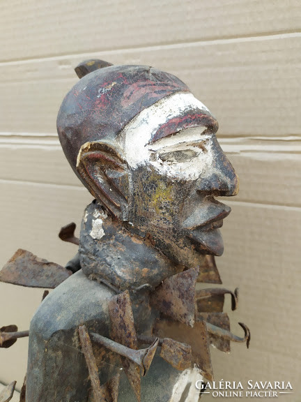 Antique patina Africa African Bakongo ethnic group wooden fetish statue Congo collectable rarity