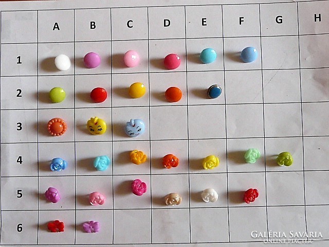 Approx. 12 Mm tab button from the collection for clothes, bags, plastic