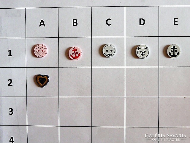 15 mm button, from collection for clothes, bags, plastic