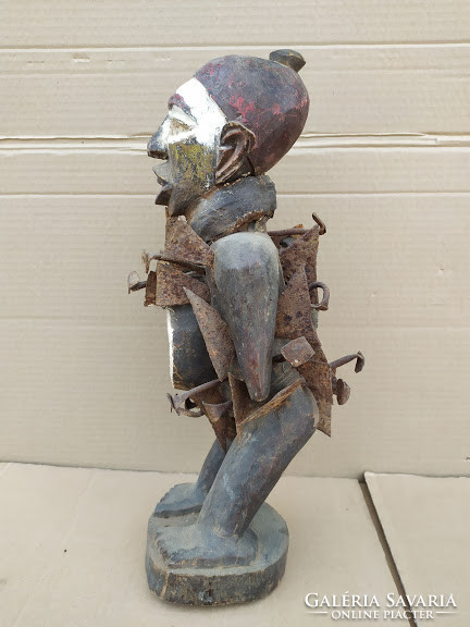 Antique patina Africa African Bakongo ethnic group wooden fetish statue Congo collectable rarity