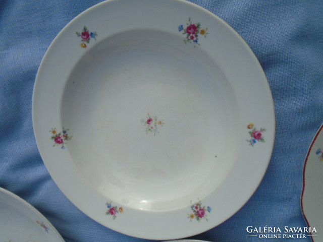 Zsolnay antik étkészlet hiányos 6 mély tányér és 3 db lapos tányér 