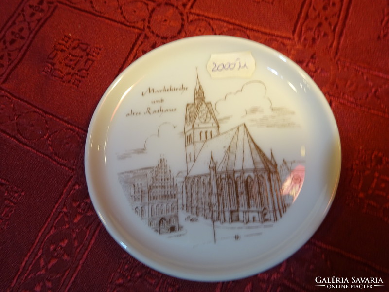 German porcelain mini wall decoration with a view of the marktkirche. He has!
