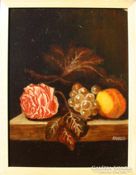 Moona - Csendélet rózsával,szőlővel,barackkal BORMAN festényének másolata