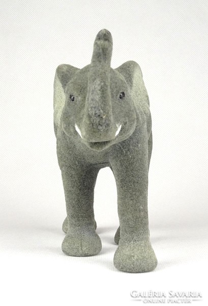 1C546 Régi puha borítású műanyag játék elefánt 16.5 cm