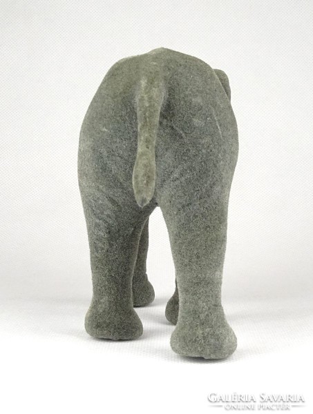 1C546 Régi puha borítású műanyag játék elefánt 16.5 cm
