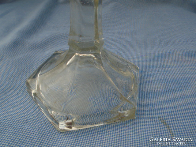 Csiszolt és metszet üveg gyertyatartó ritkaság cca 1930 évek
