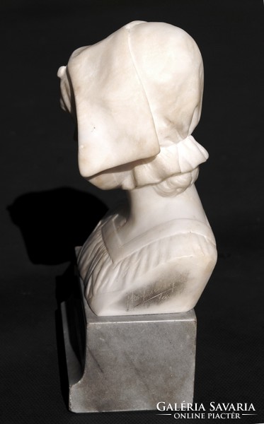 Dutch girl, alabaster bust, 26 cm