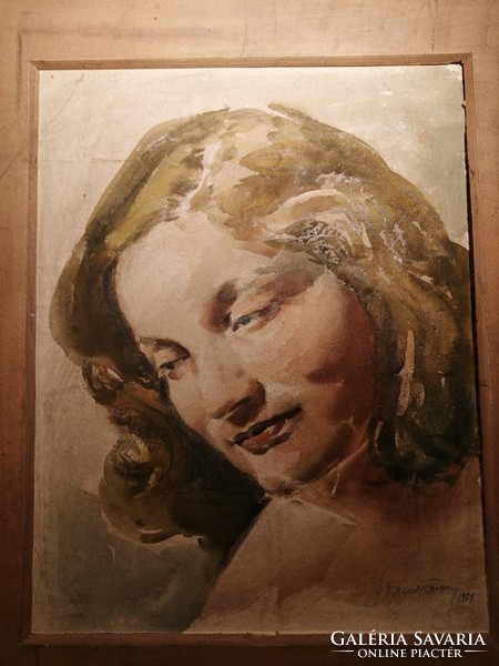 Akvarell női portré