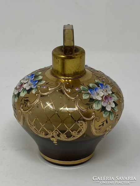 Elegáns vintage csehszlovák Bohemia női boudoir szett - 2 db parfümös üveg és egy ékszertartó -CZ