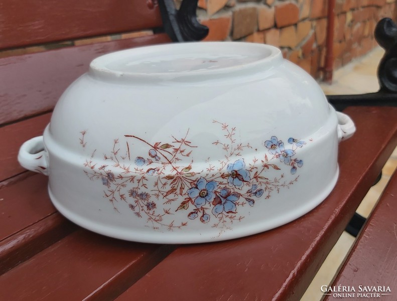 21 Cm 2-eared flower patty bowl, peasant bowl, nostalgia piece, peasant decoration