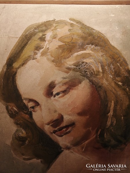 Akvarell női portré