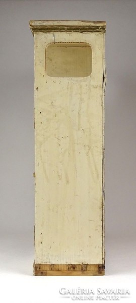 1C698 Régi fehér bababútor fenyő tükrös szekrény 44 cm