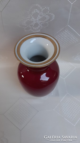 4050 - Reichenbach bordó porcelán váza