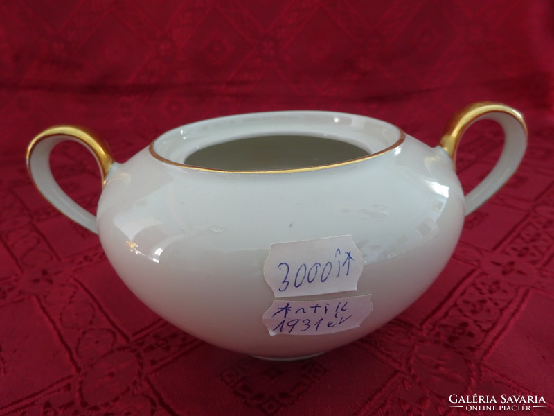 Mitterteich bavaria German porcelain sugar bowl, antique, ears richly gilded. He has!
