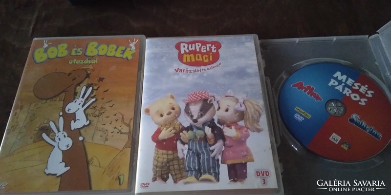 Bob és Bobek,  Rupert maci , Mesés páros-  3 db  gyerek mese  DVD  lemez