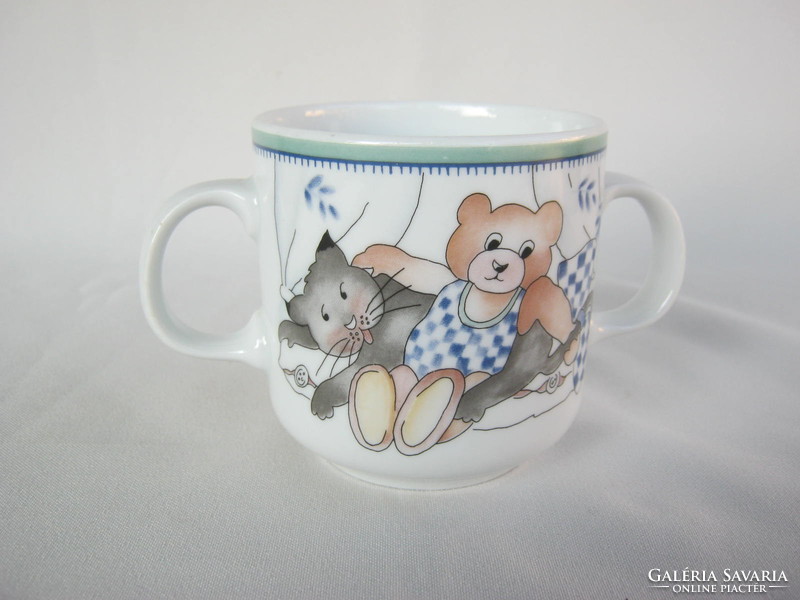 Alföldi porcelain bear and cat fairy tale children's mug with two ears