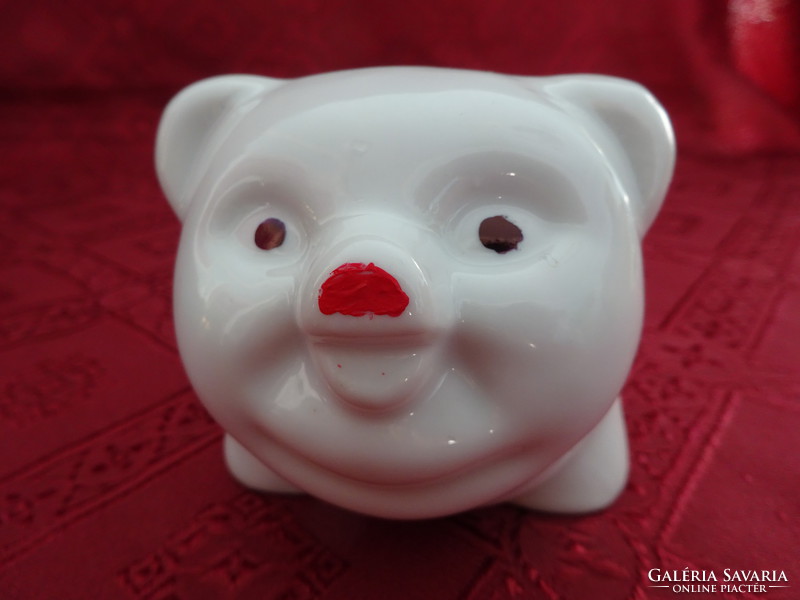 German porcelain figurine, lucky pig in the middle of the table, length 13 cm. He has!