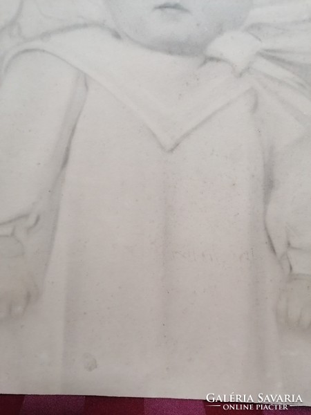 Pencil drawing depicting a charming child