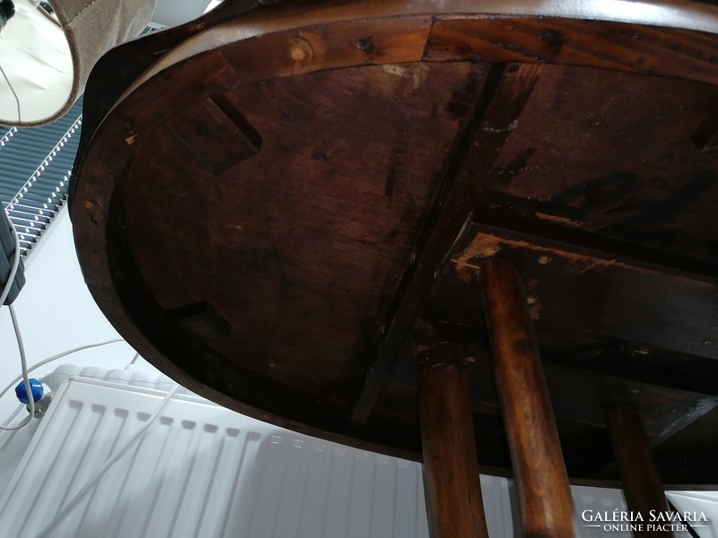 Antique salon table, in pre-renovation condition