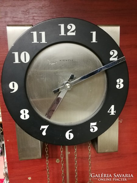 Kienzle wall clock in modern style, art deco, retro, vintage, chained bim-bam character. Video included!