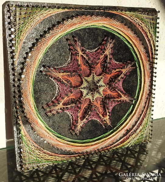 Yarn image - needlework from yarn - mandala