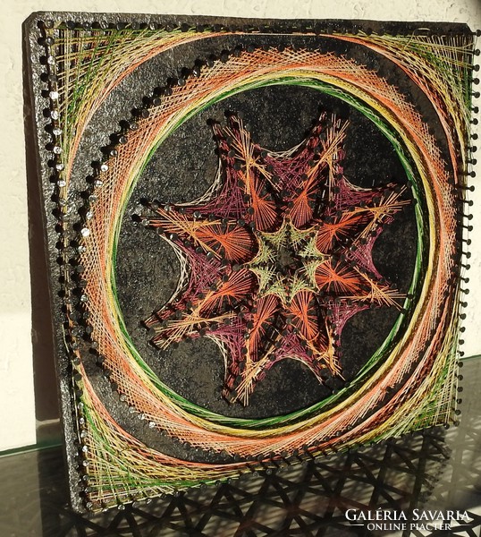 Yarn image - needlework from yarn - mandala