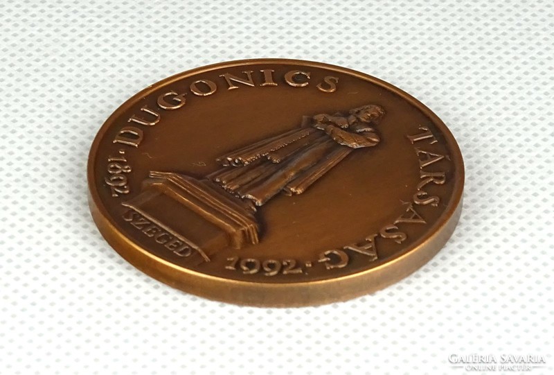 1C760 A Dugonics Társaság centenáriumi bronz plakettje díszdobozban