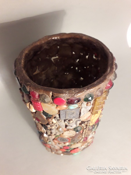 Memory Steampunk különleges üveg váza egyedi ajándék emlék váza