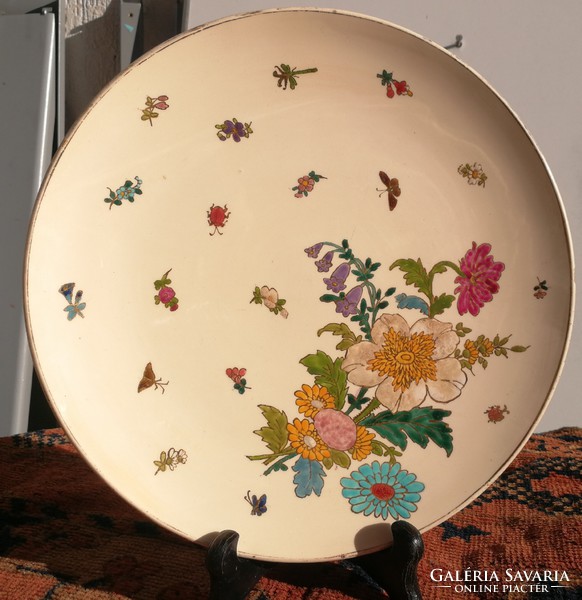 Schütz Cilli fali tányér 1800as évek gyüjteménybe. Gyönyörű falitál virágmintás. XIX.szàzad