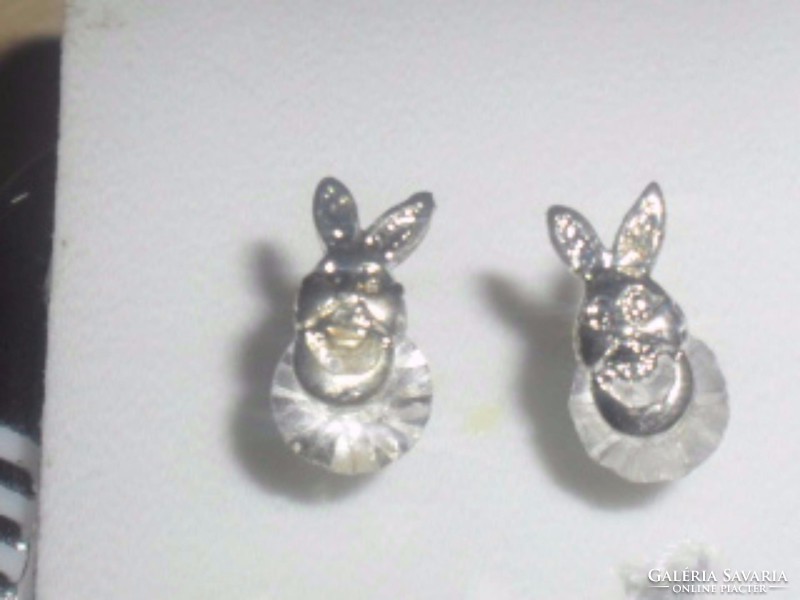 Bunny crystal 3d white gold gold filled earrings