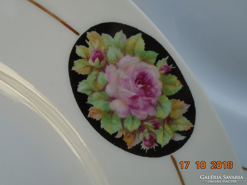 Bécsi rózsás medalionos  Elbogen  6 db tányér  19,3 cm