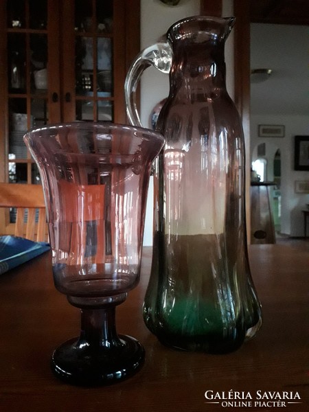 Art deco váza és pohár